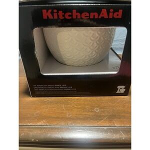 KitchenAid 5-Quart Mermaid Lace Ceramic Bowl, White, KSM2CB5TWM‎